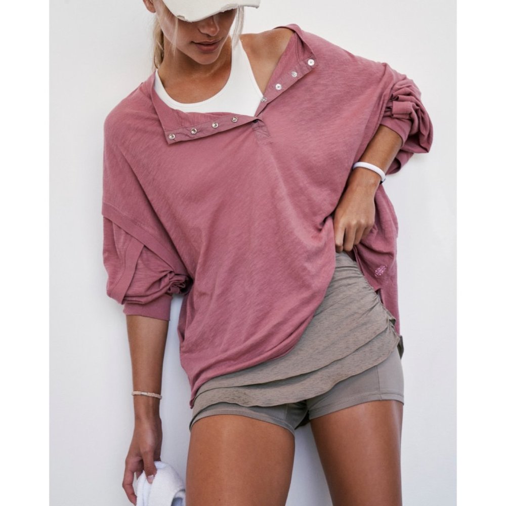 🎉LAST CHANCE🎉 NWT FP Movement One Up Long Sleeve / Mauve Merlot - Picture 3 of 5
